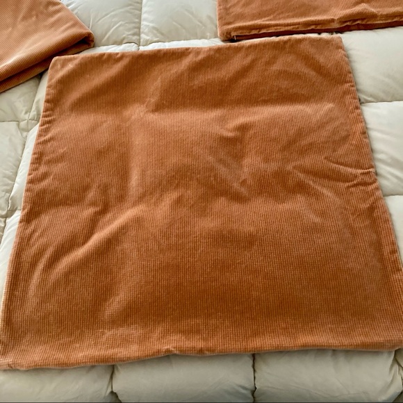 Three Custom Made Gold Colored Accent Pillow Covers 23”x23” - Picture 6 of 10